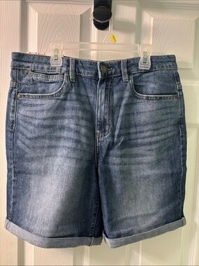 Wrangler Blue High-Rise Denim Bermuda Shorts